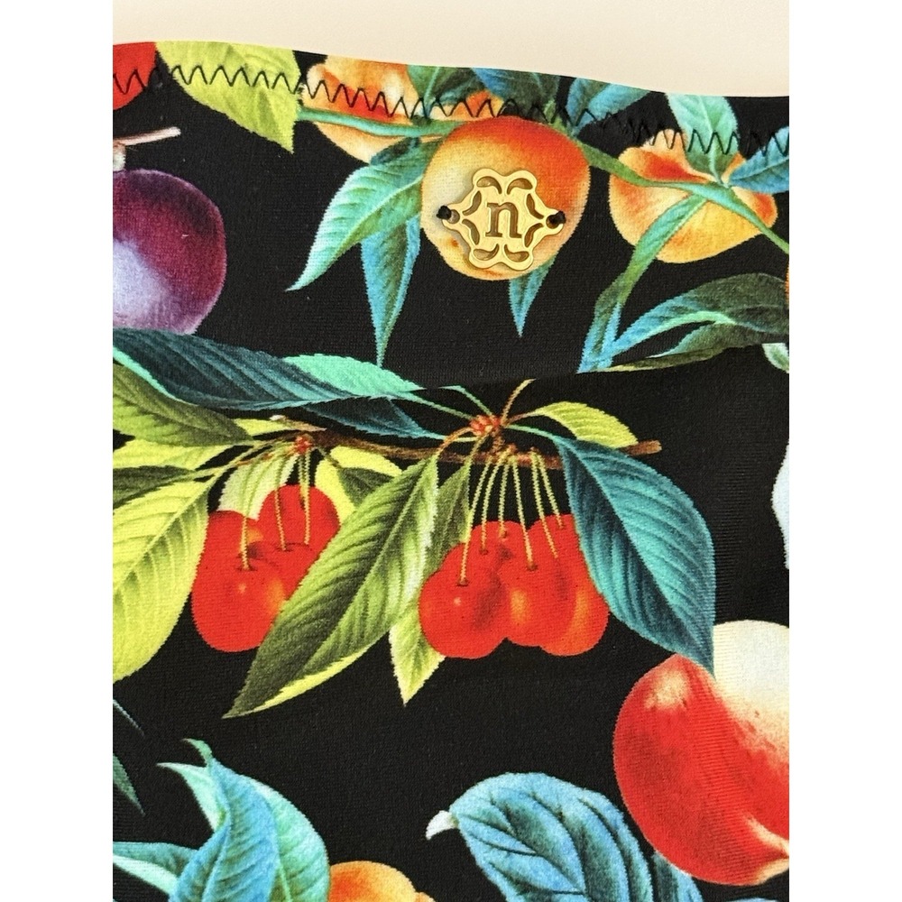 Nanette Lepore Botanical Fruit Print Bikini Bottoms Strappy Side Swim M NWT - Picture 3 of 8